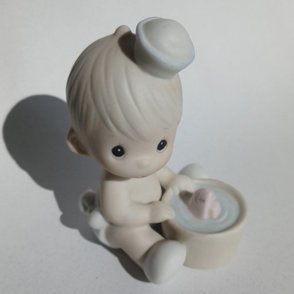 Precious Moments "I would be sunk without you" Sailor Baby with Boat 102970 1987